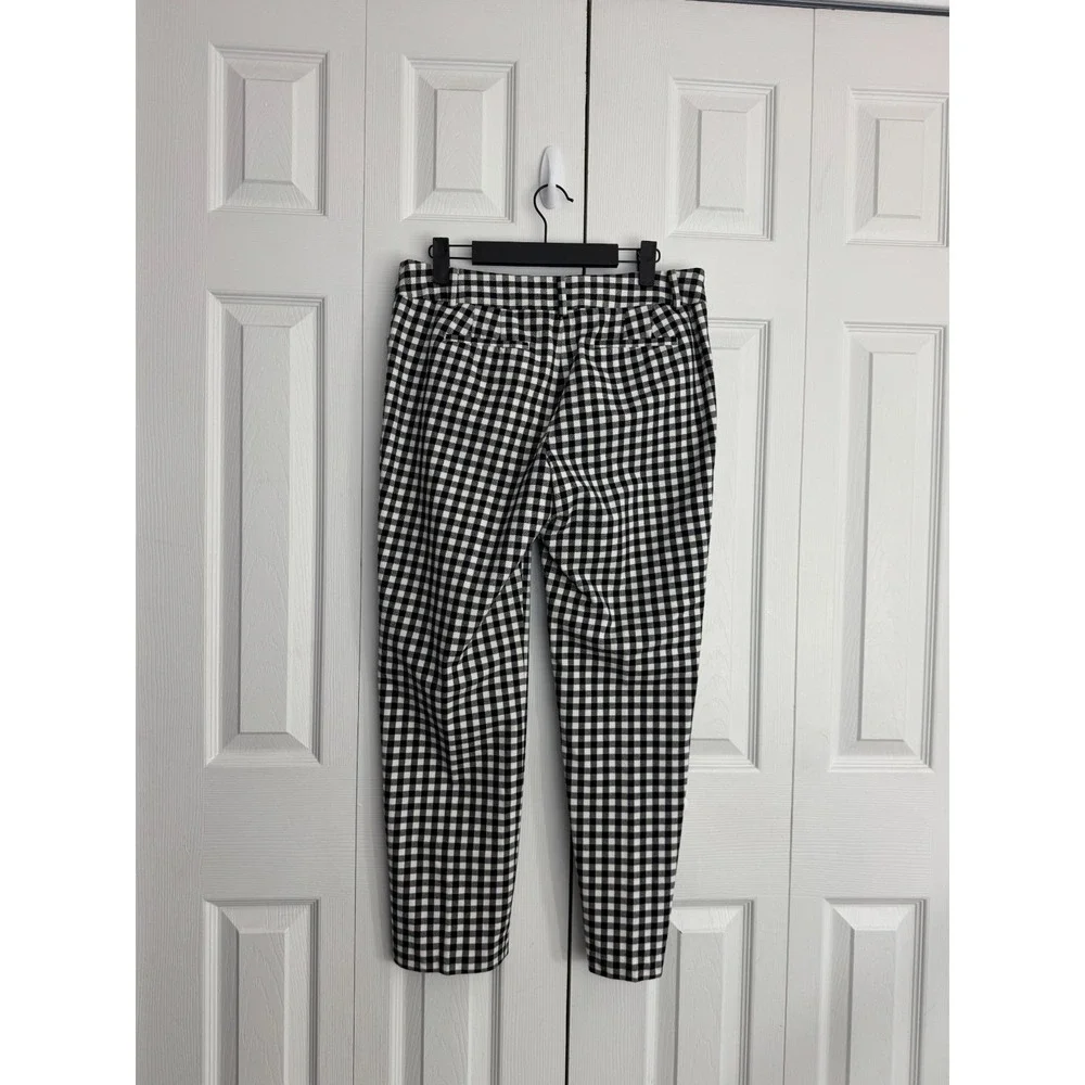 Talbots Chatham Ankle Pant Women's 8 Black White Gingham Pull-On Classic Hipster - Picture 4 of 9